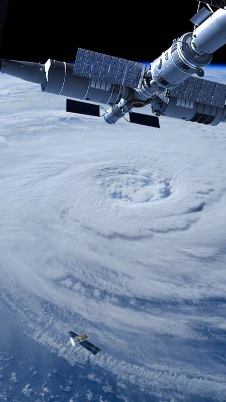 从太空看太平洋台风风眼,清晰可见!