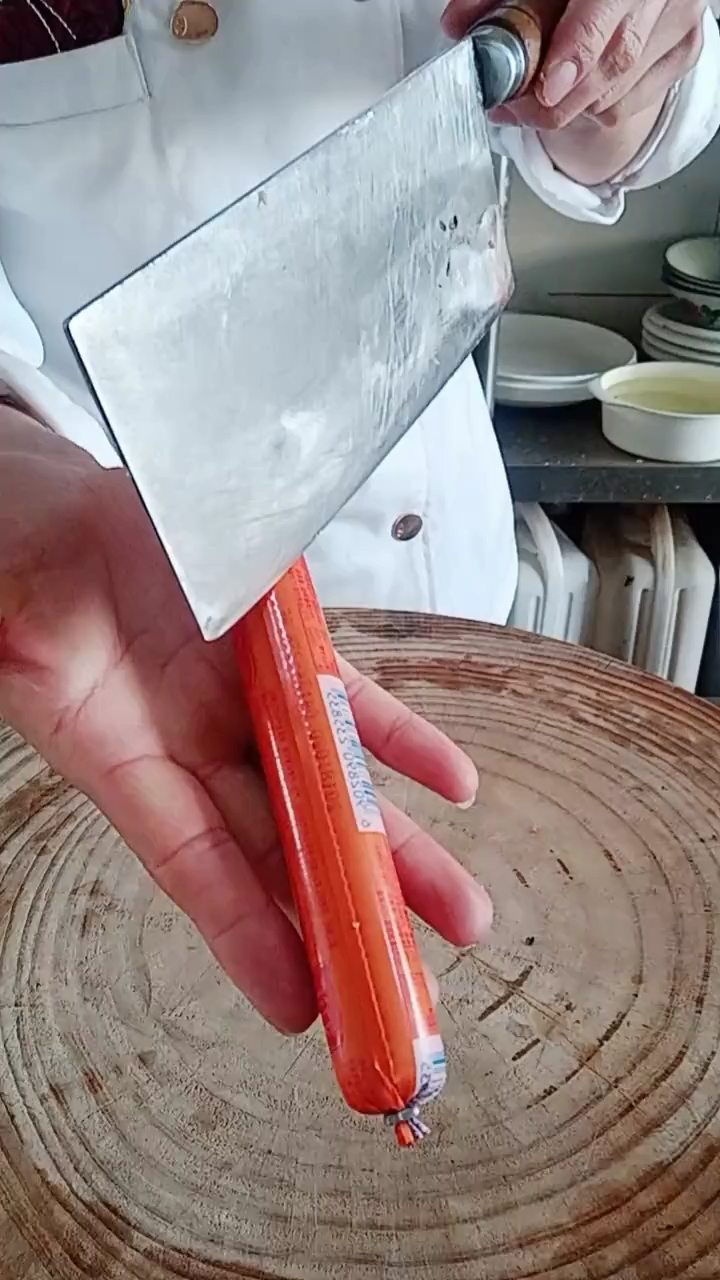 刀功#火腿肠厨师切法