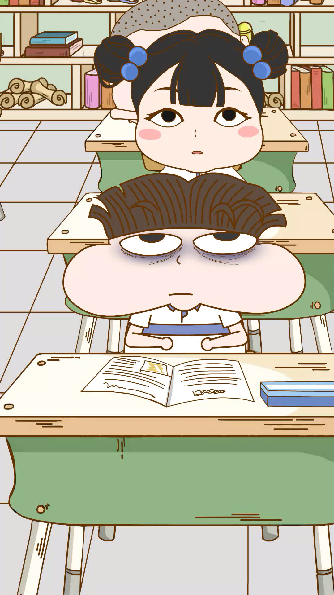 搞笑动画#上课睡觉的n种奇葩方式,最后那个戴假眼睛的过分了!-度小视