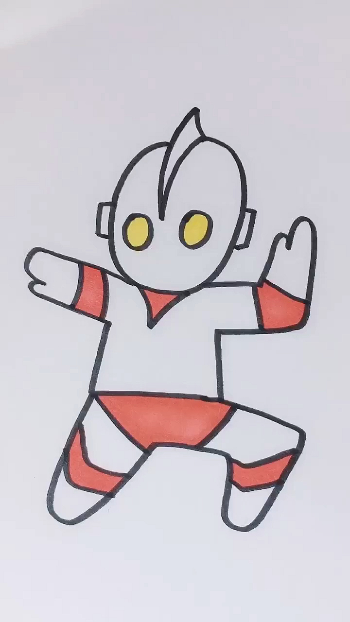 画画原来如此简单#学画奥特曼