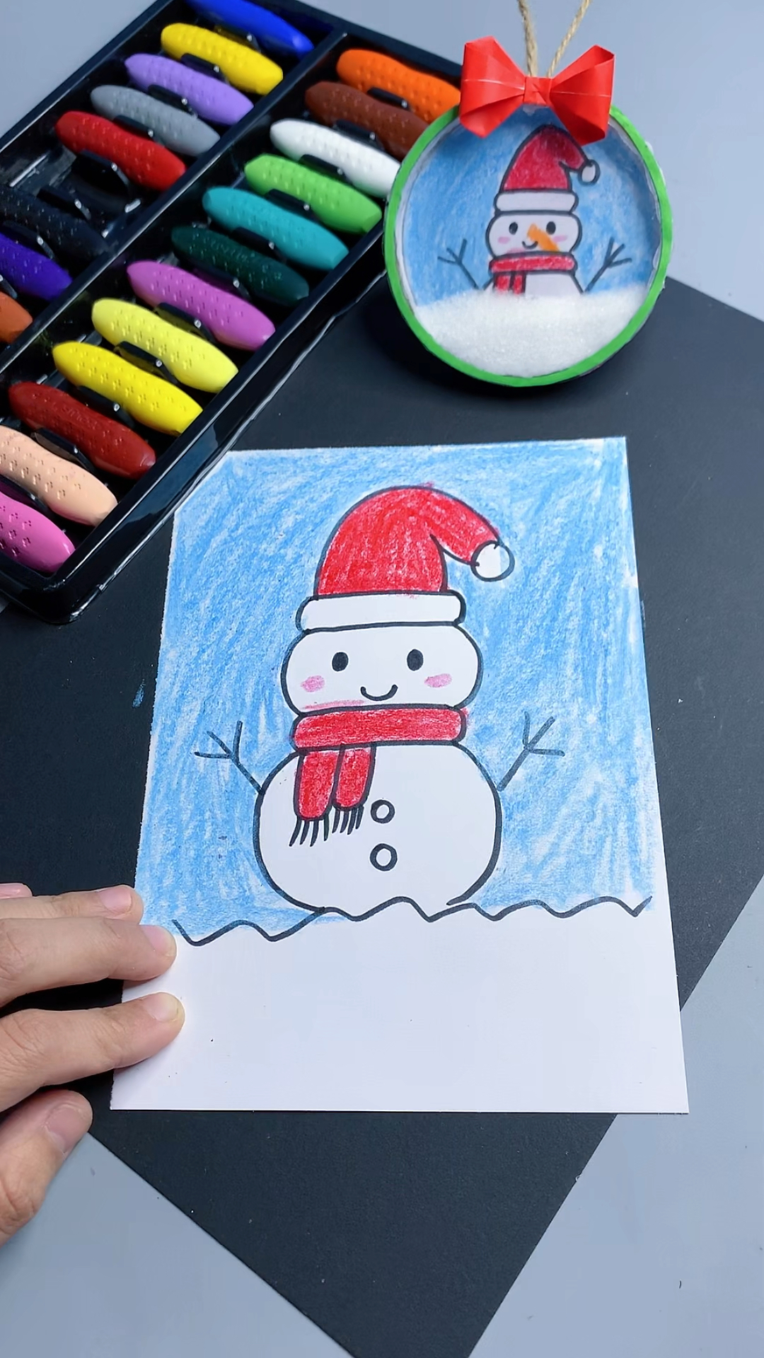 小雪人这样子画太简单了快来试试看