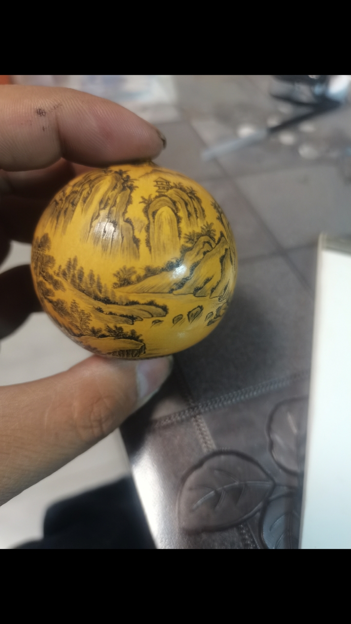 甘肃临夏针刻微雕葫芦山水韩小光