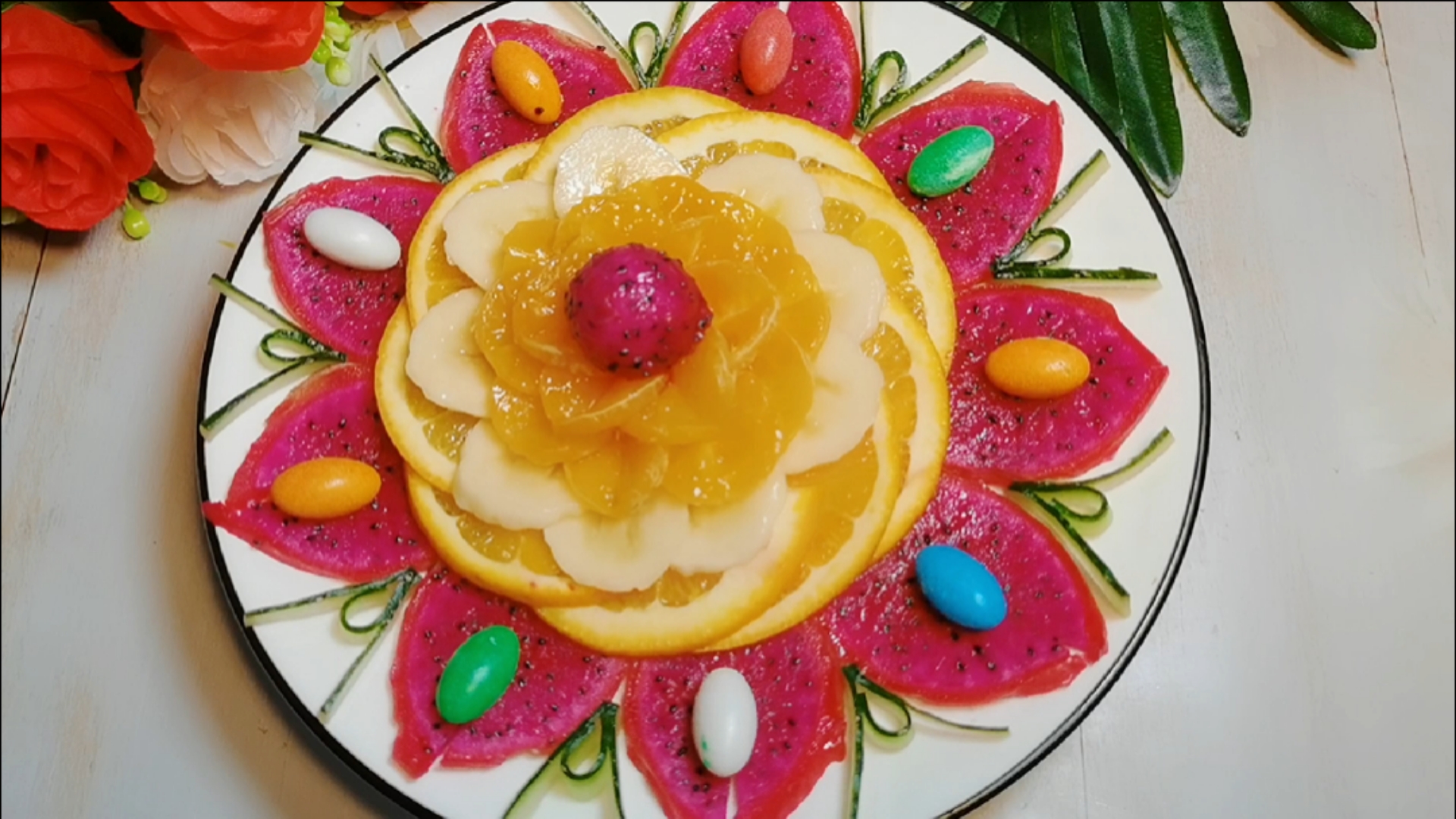 过好冬天#年夜饭——水果拼盘,今天分享一道即好看,又易学的水果拼 