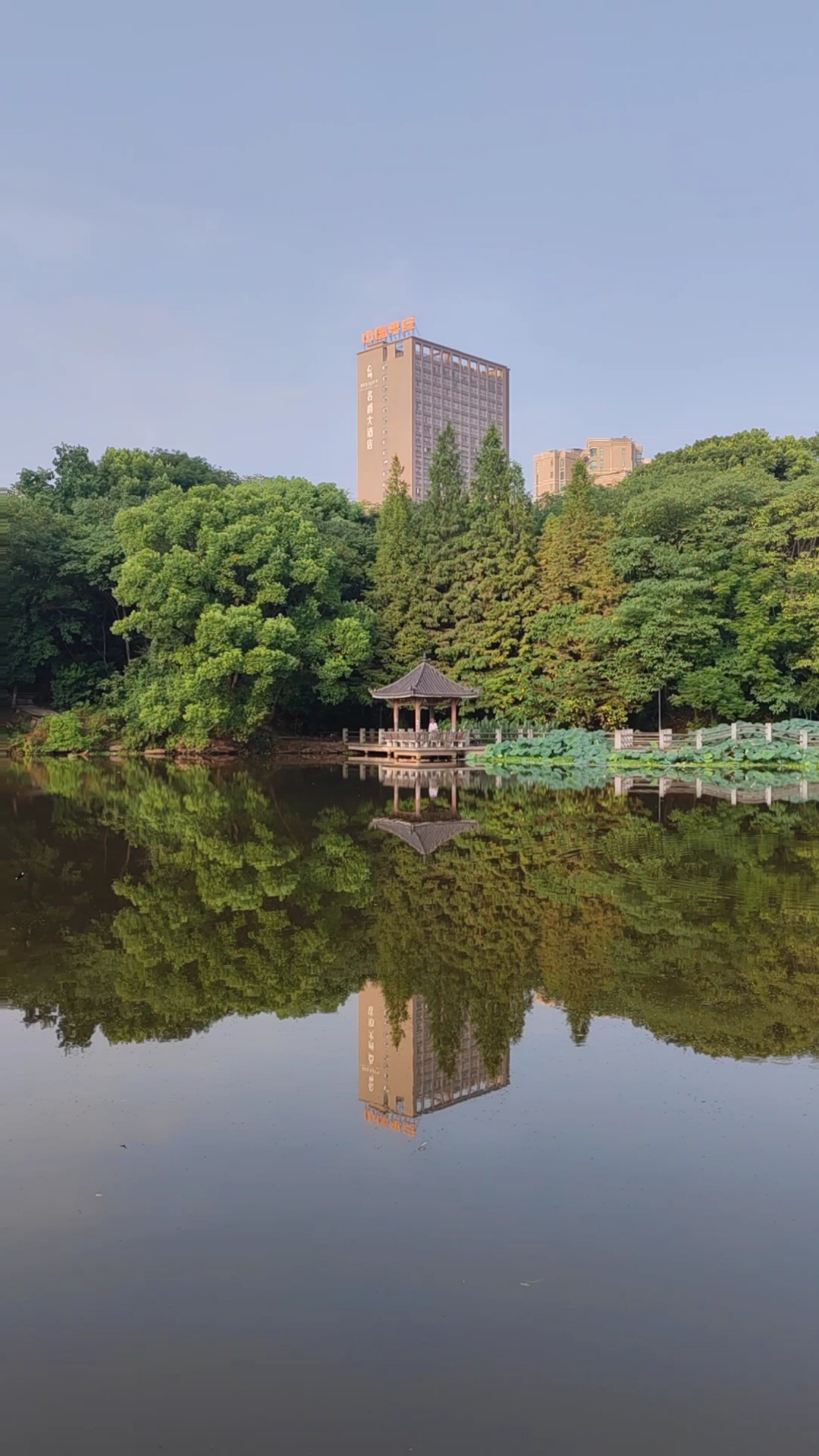 这里是平湖公园,一个山美水美倒影如画的地方,我喜欢这里的宁静