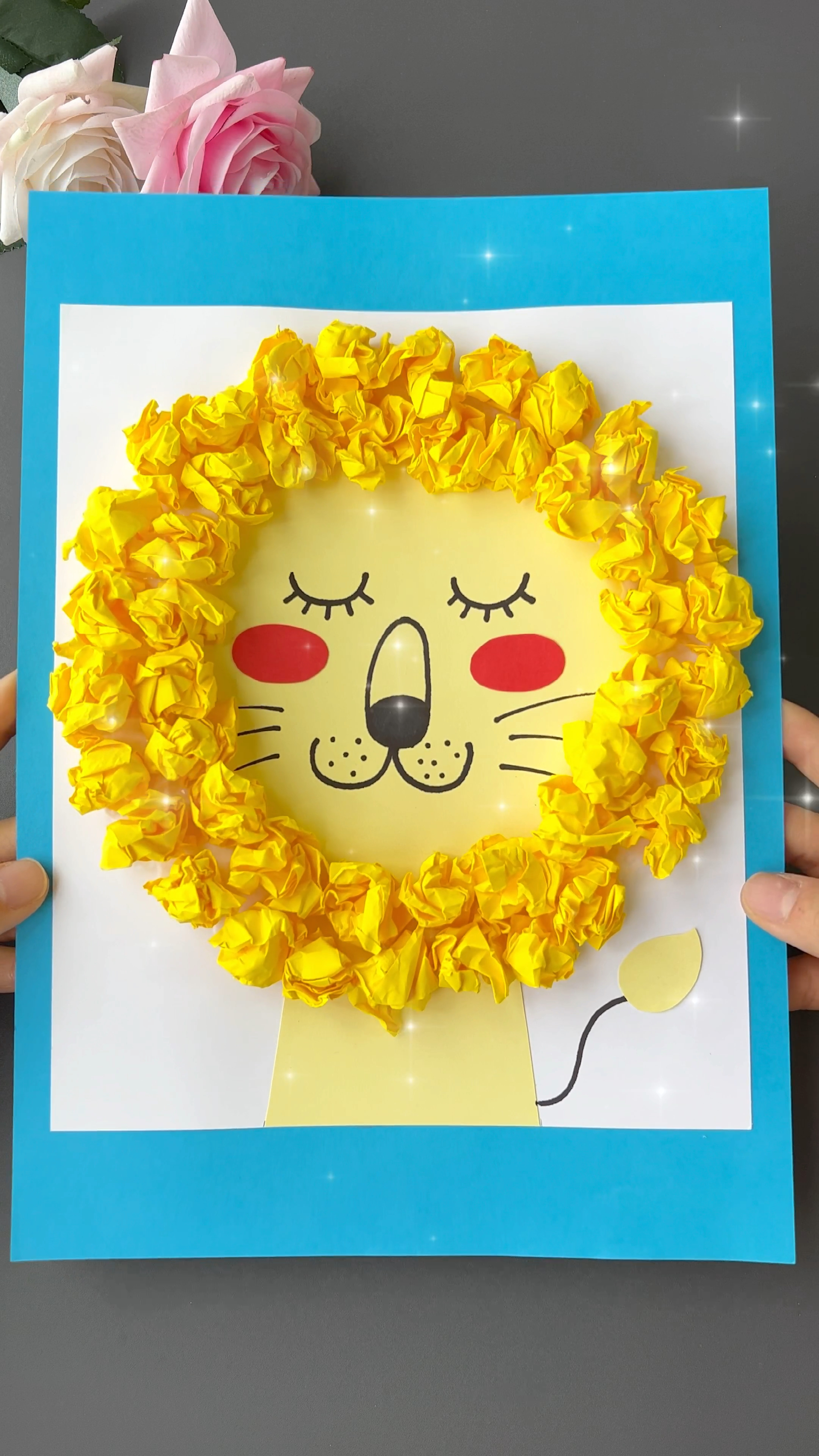 带孩子一起做可爱的立体小狮子吧幼儿园手工创意手工亲子手工创意儿童