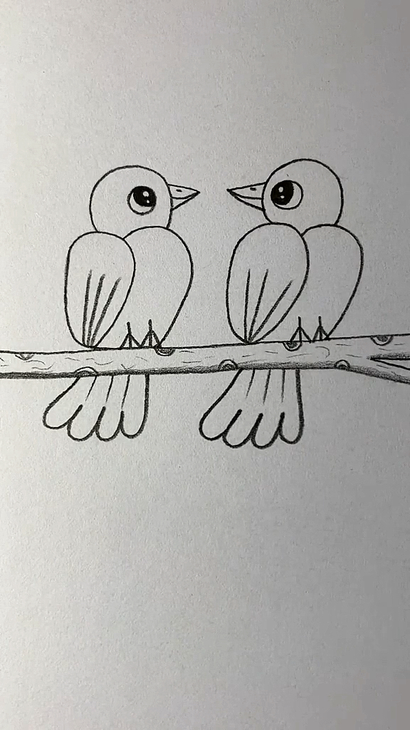 简笔画用数字2画情侣小鸟的方法