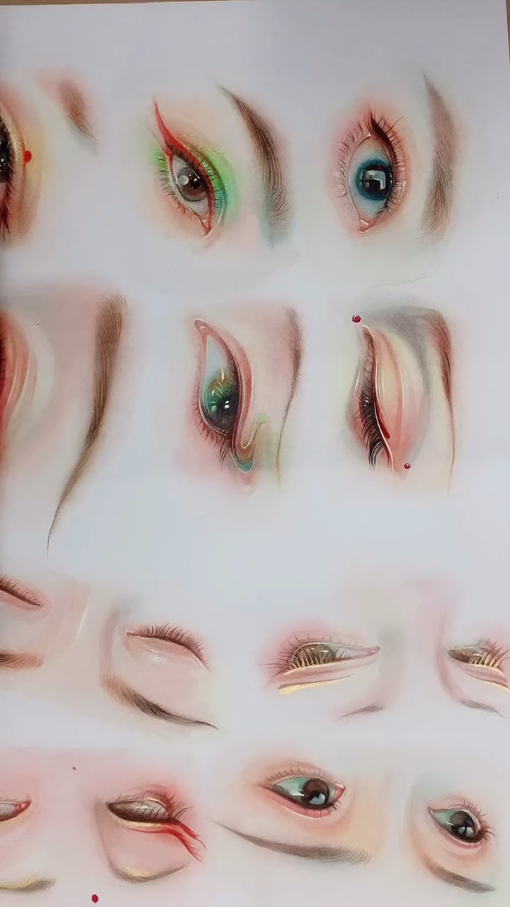 手绘#满屏的手绘古风眼妆,有喜欢的嘛