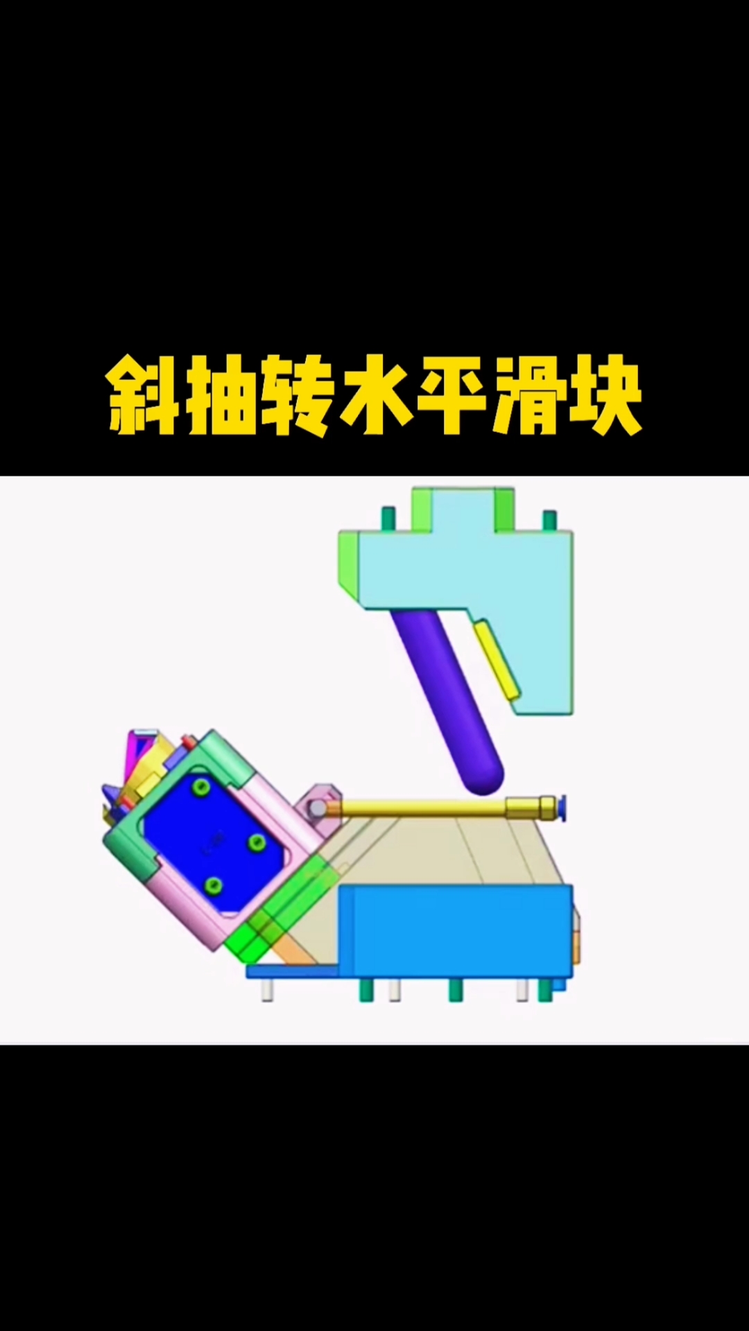 ug模具设计#斜抽转水平滑块!