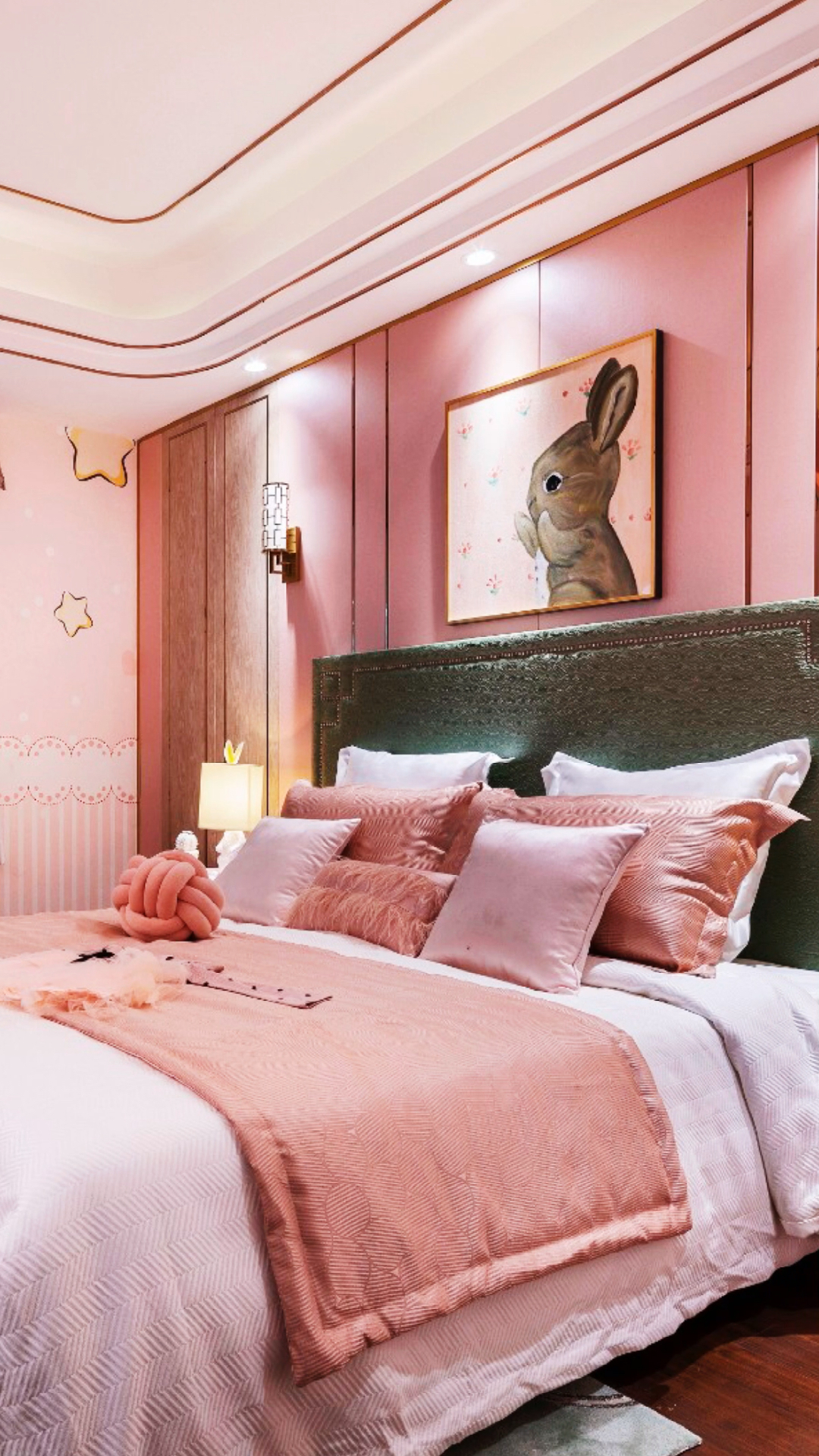 甜美像爱情的卧室,新中式风格,可爱漂亮粉红色,女生喜欢-度小视