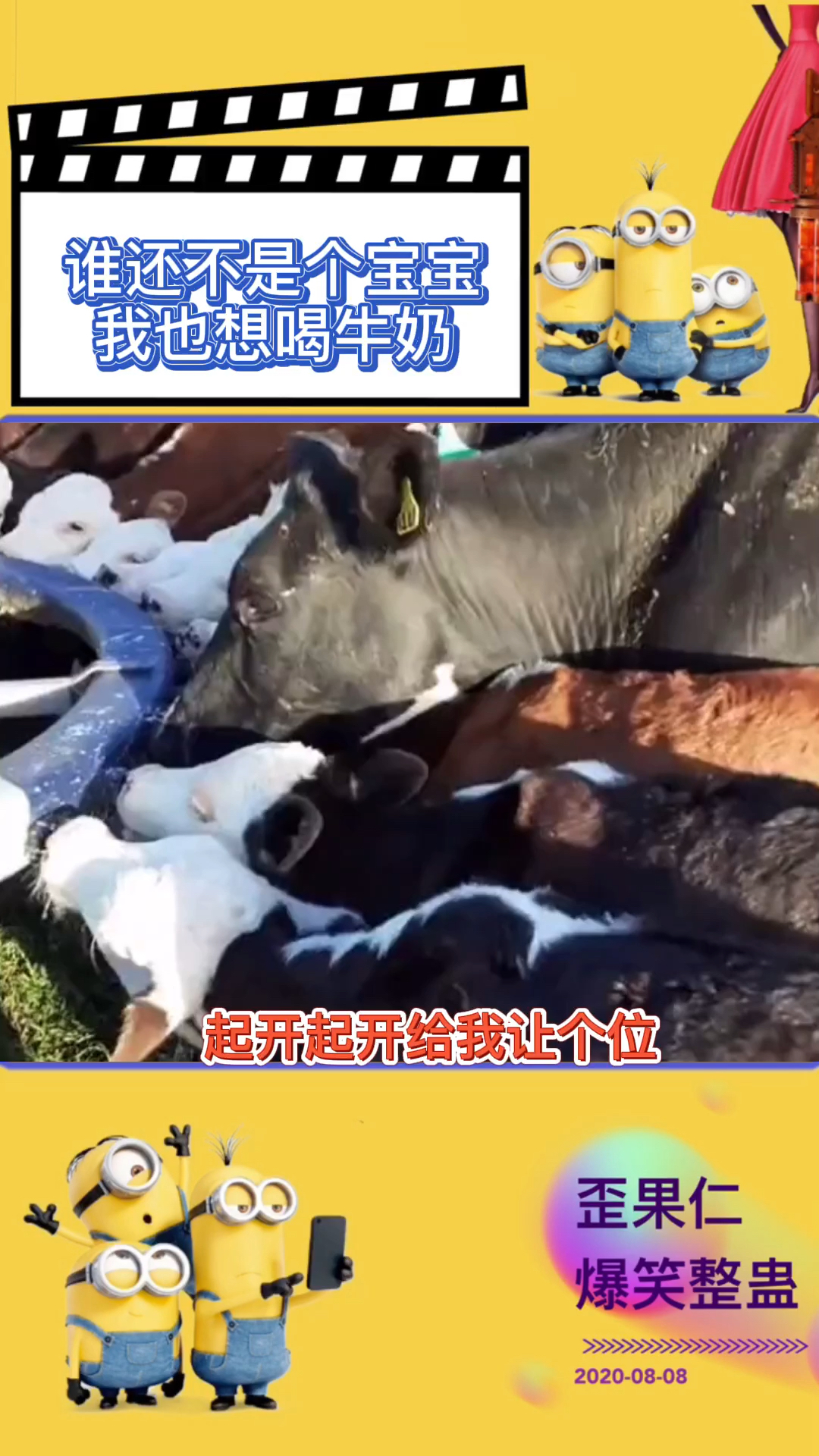 搞笑谁还不是个宝宝宝宝也想喝牛奶