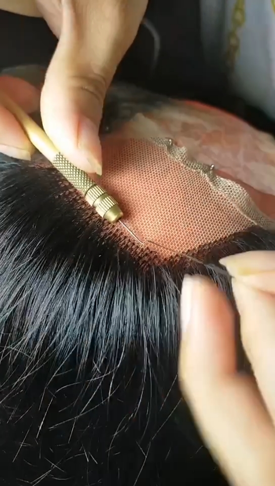 手工钩织假发#手工钩织假发,逼真自然,轻薄透气