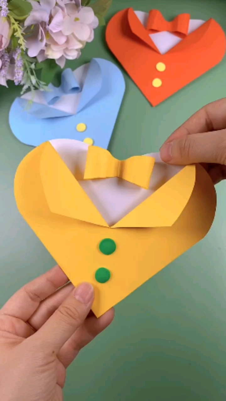 手工制作#父亲节爱心贺卡,心意满满送爸爸