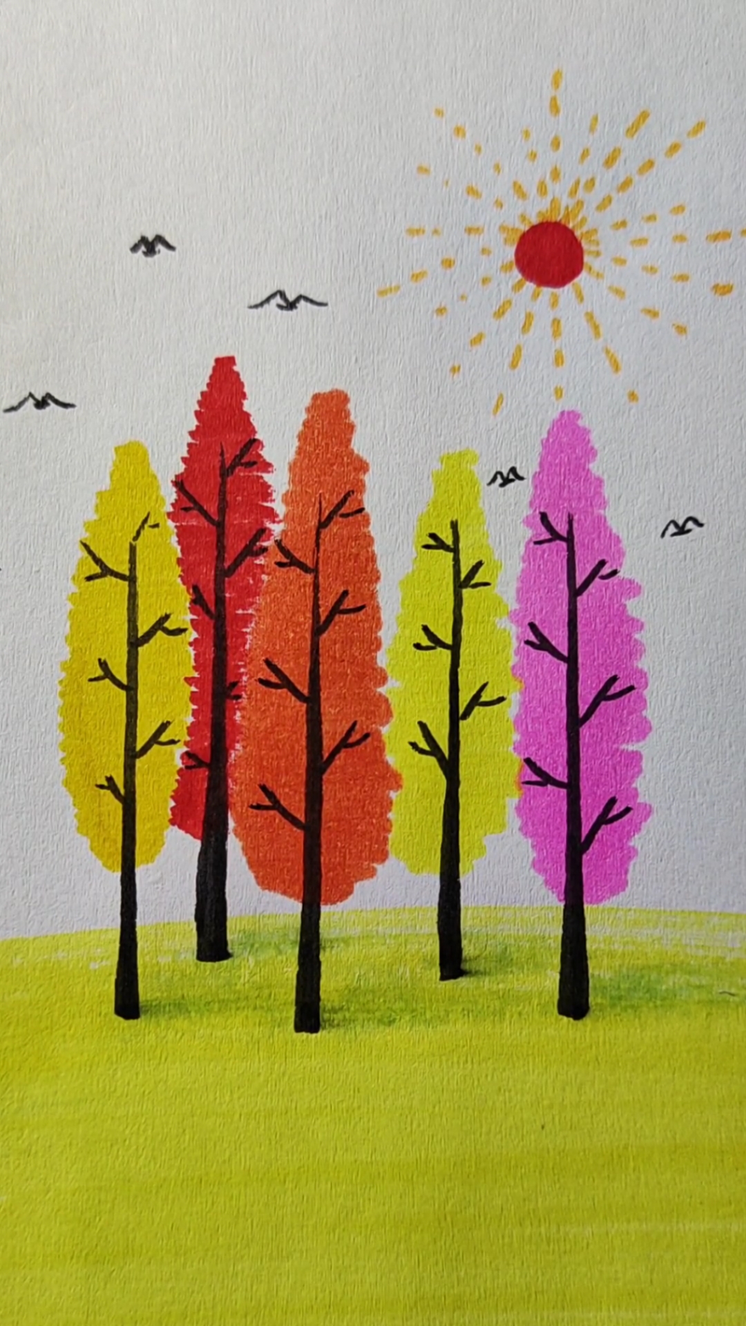 画画原来如此简单#马克笔画秋景,就是这么简单,喜欢的收藏哦-度惺视