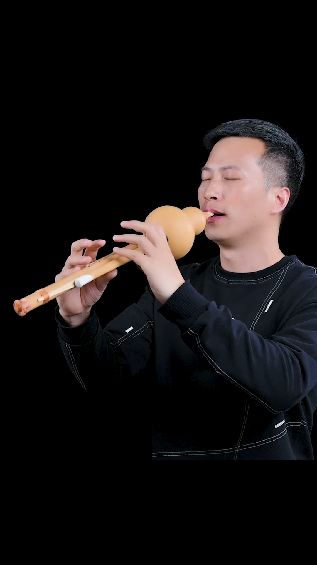 葫芦丝金色的孔雀快板部分教学示范马永亮