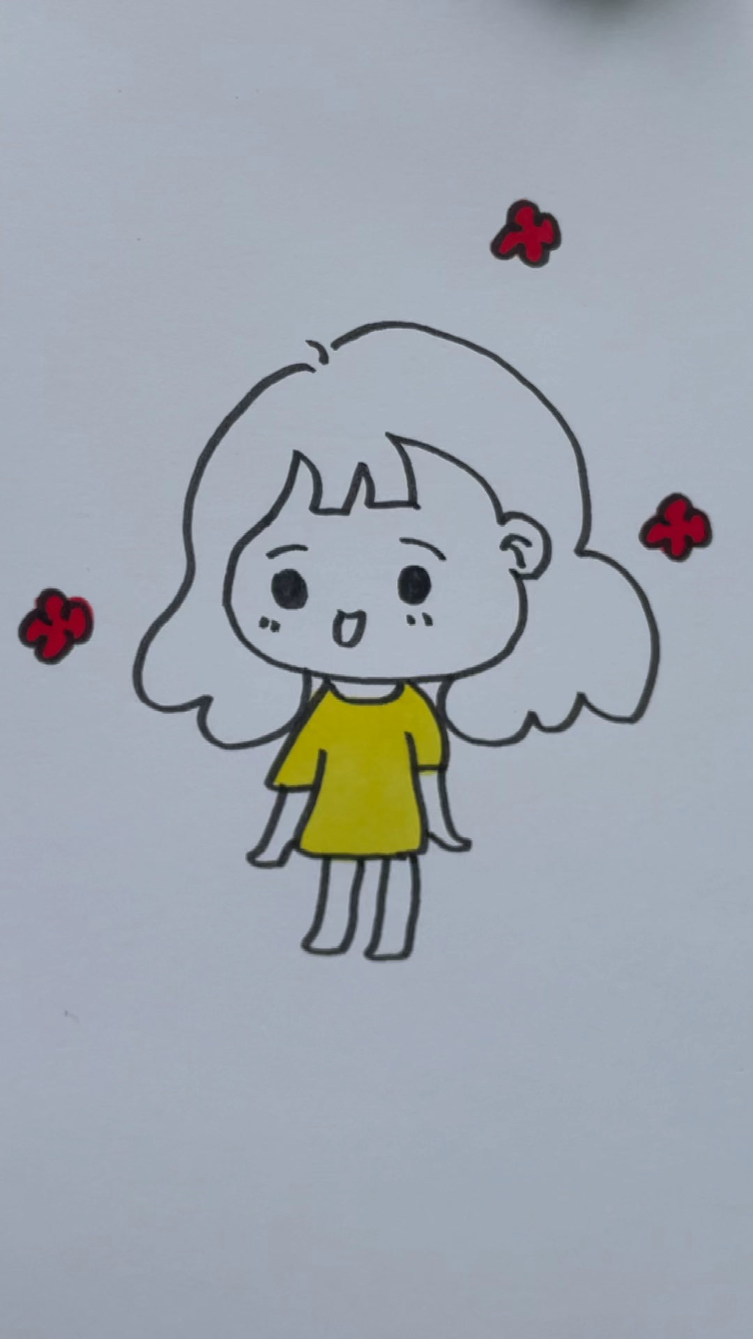 简笔画#简单的小女孩,大家一起来试试吧