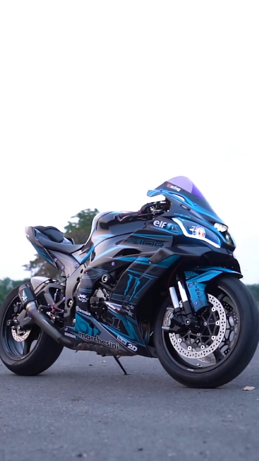 摩托车#川崎zx10r蓝版花