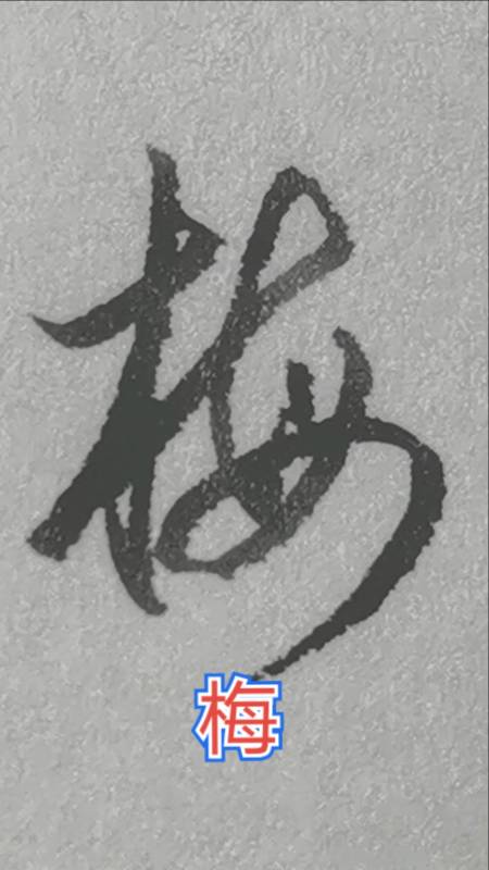 全民书法秀#"梅"字的草书写法