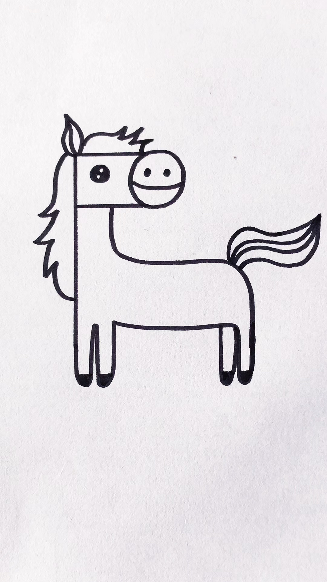 #简笔画#字母f画小马