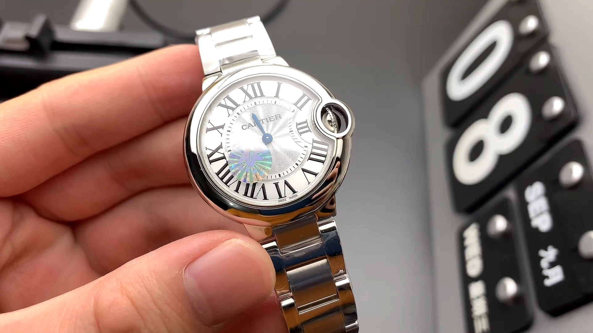 秋日穿搭#卡地亚男表蓝气球系列男士自动机械表第一