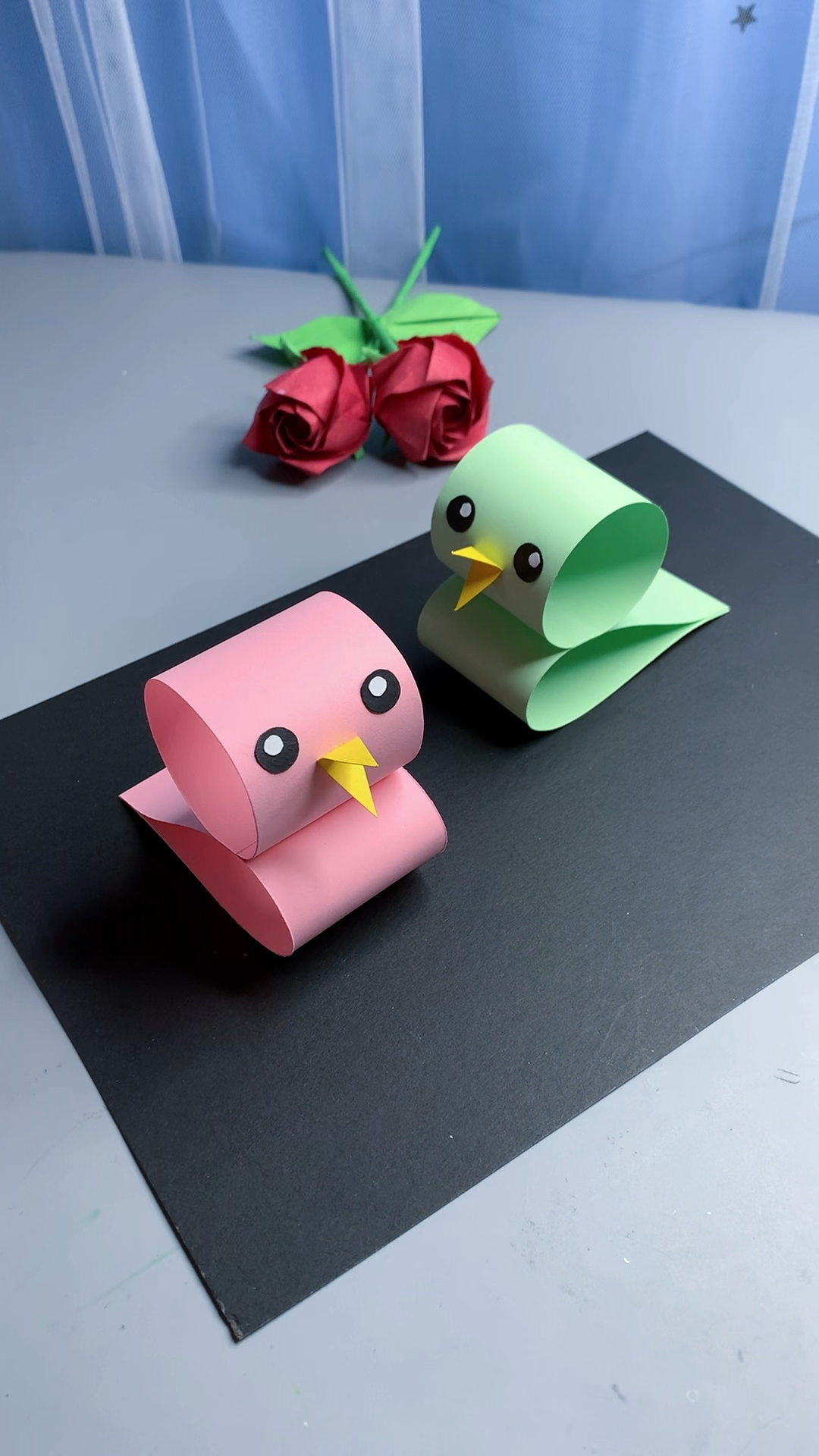 春天来了,用卡纸制作可爱的小鸟,超级简单快来试试