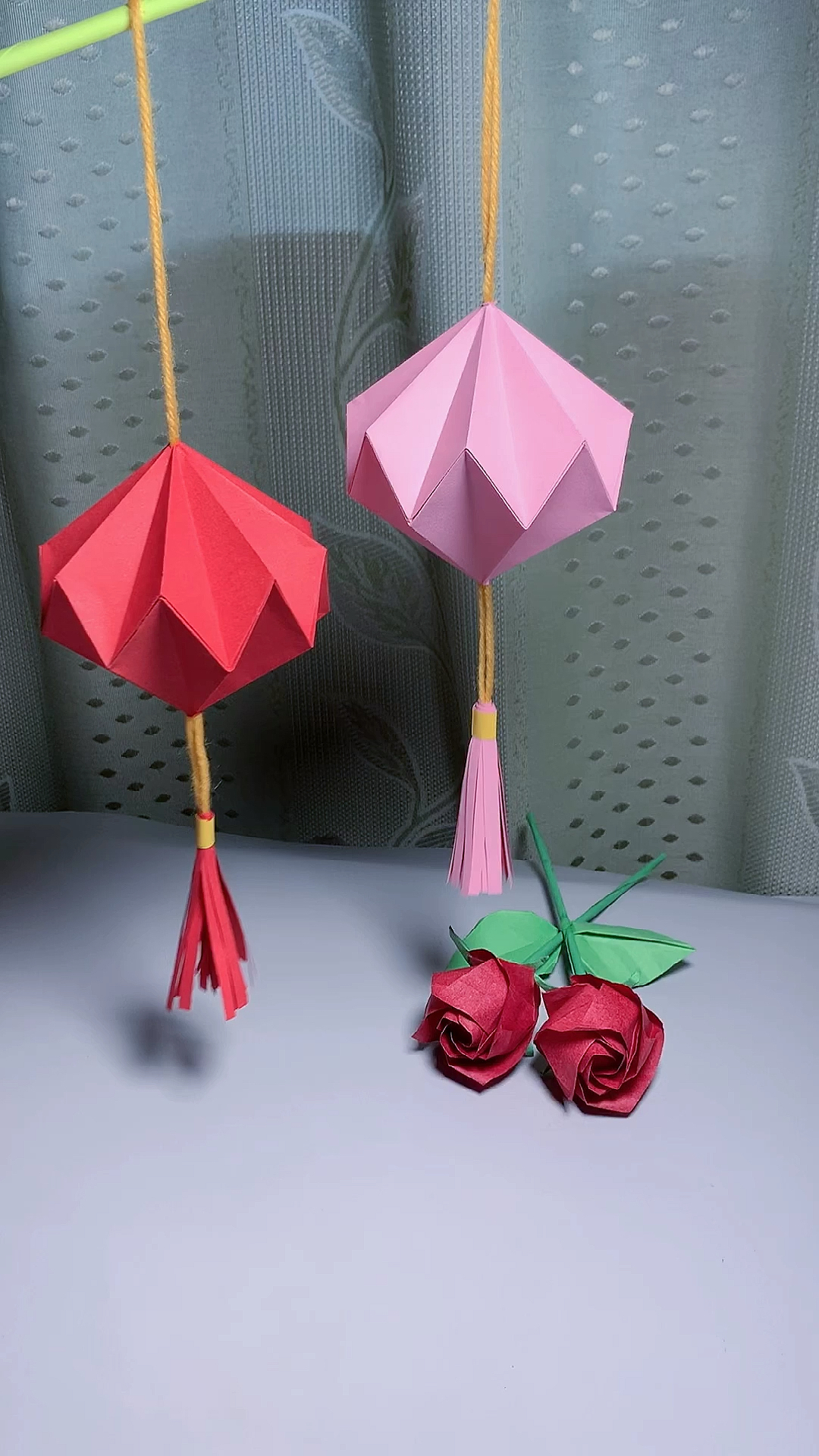 手工折纸#简单好看的国庆节中秋节折纸灯笼-度小视