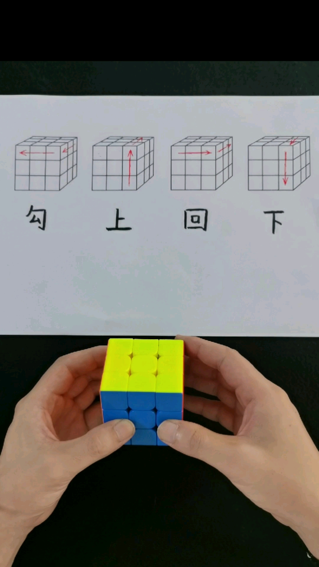 魔方基础手法练习勾上回下你学会了吗