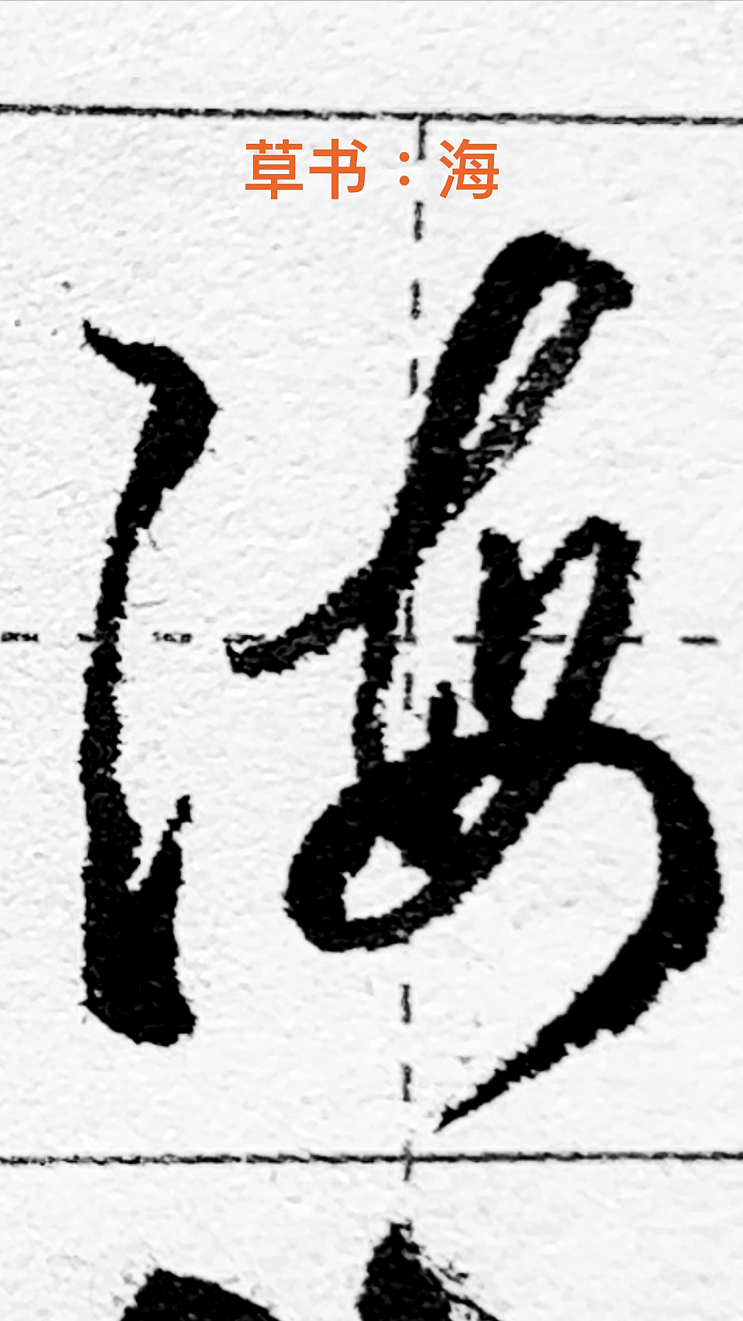 一起写草书#"海"字的草书写法
