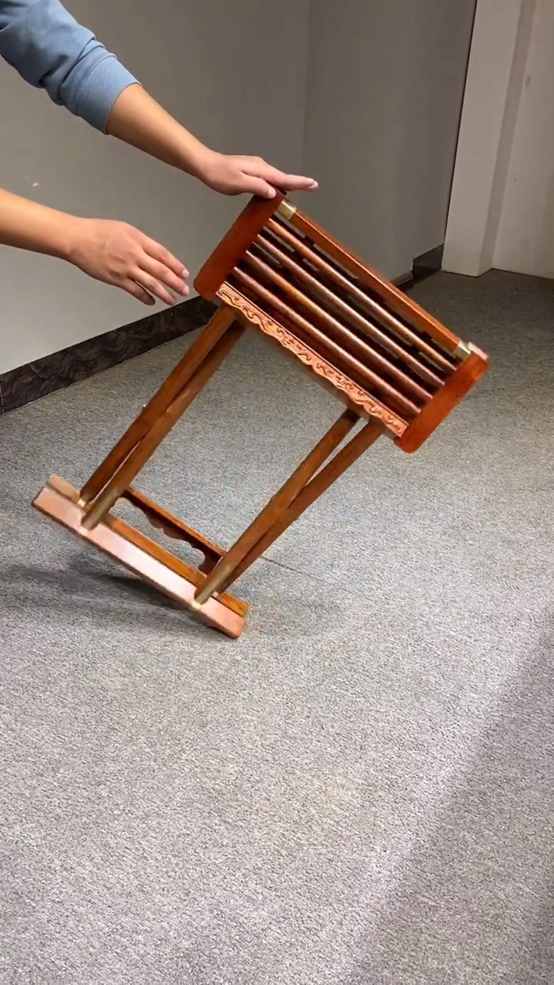 古典红木家具#经典的小凳子～马扎凳,座感舒适-度小视