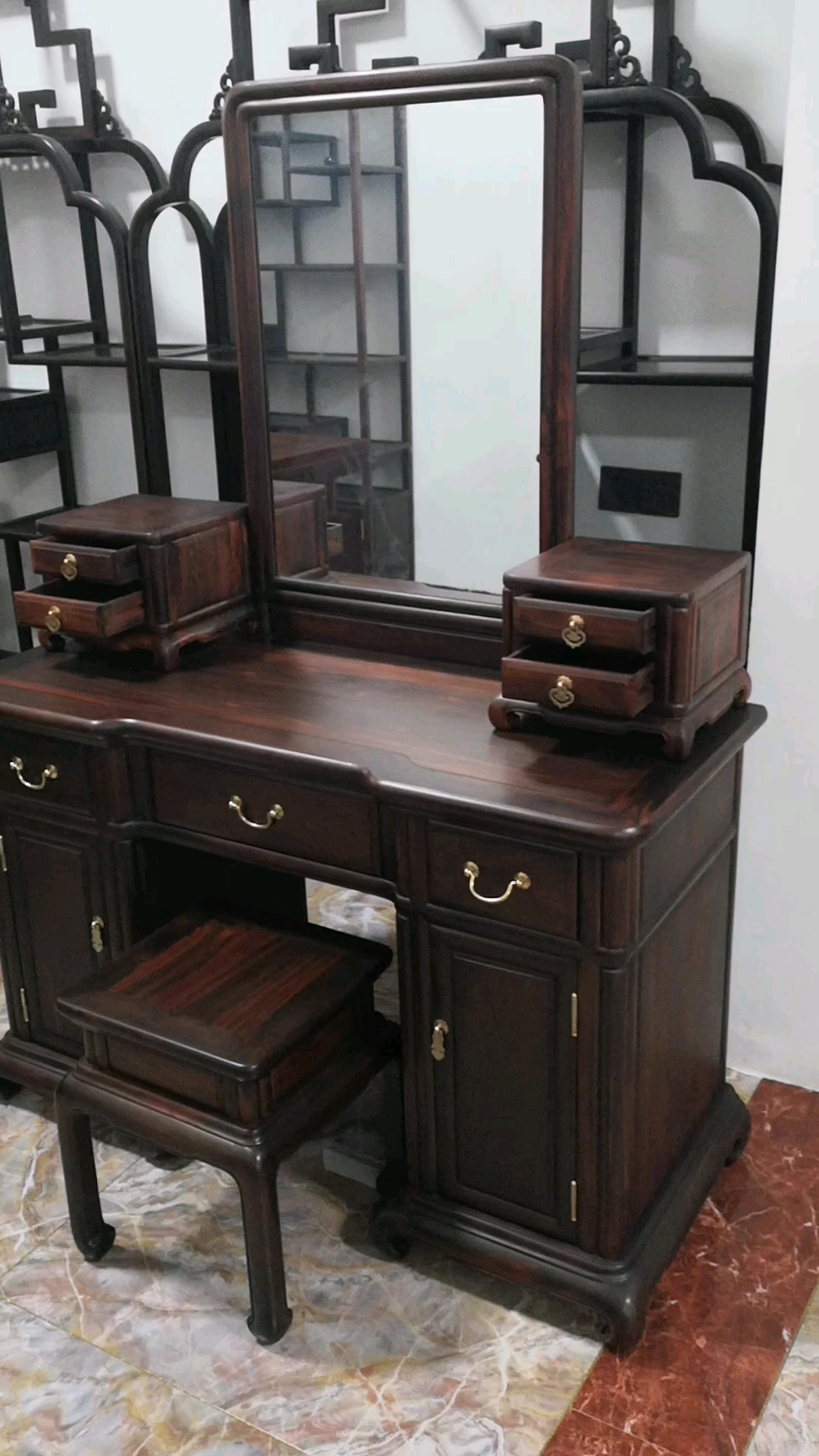 好物推荐#大红酸枝明式梳妆台