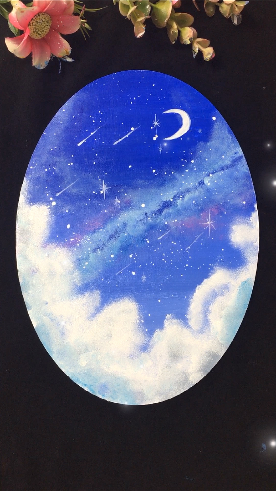 绘画#简单易学梦幻唯美的星空画～-度小视