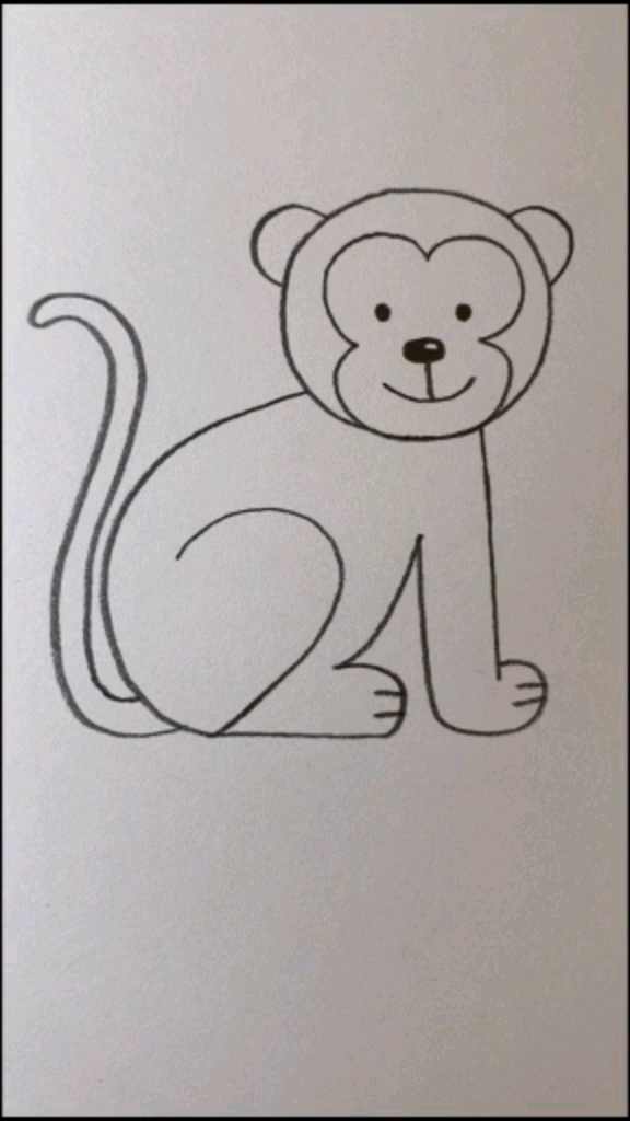 猴子的尾巴怎么画简单图片