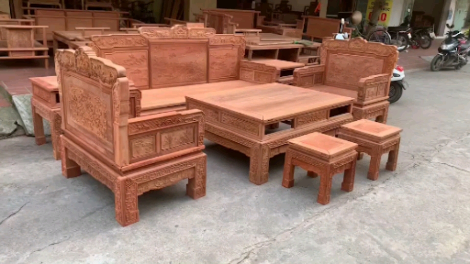 缅花汉宫沙发八件套