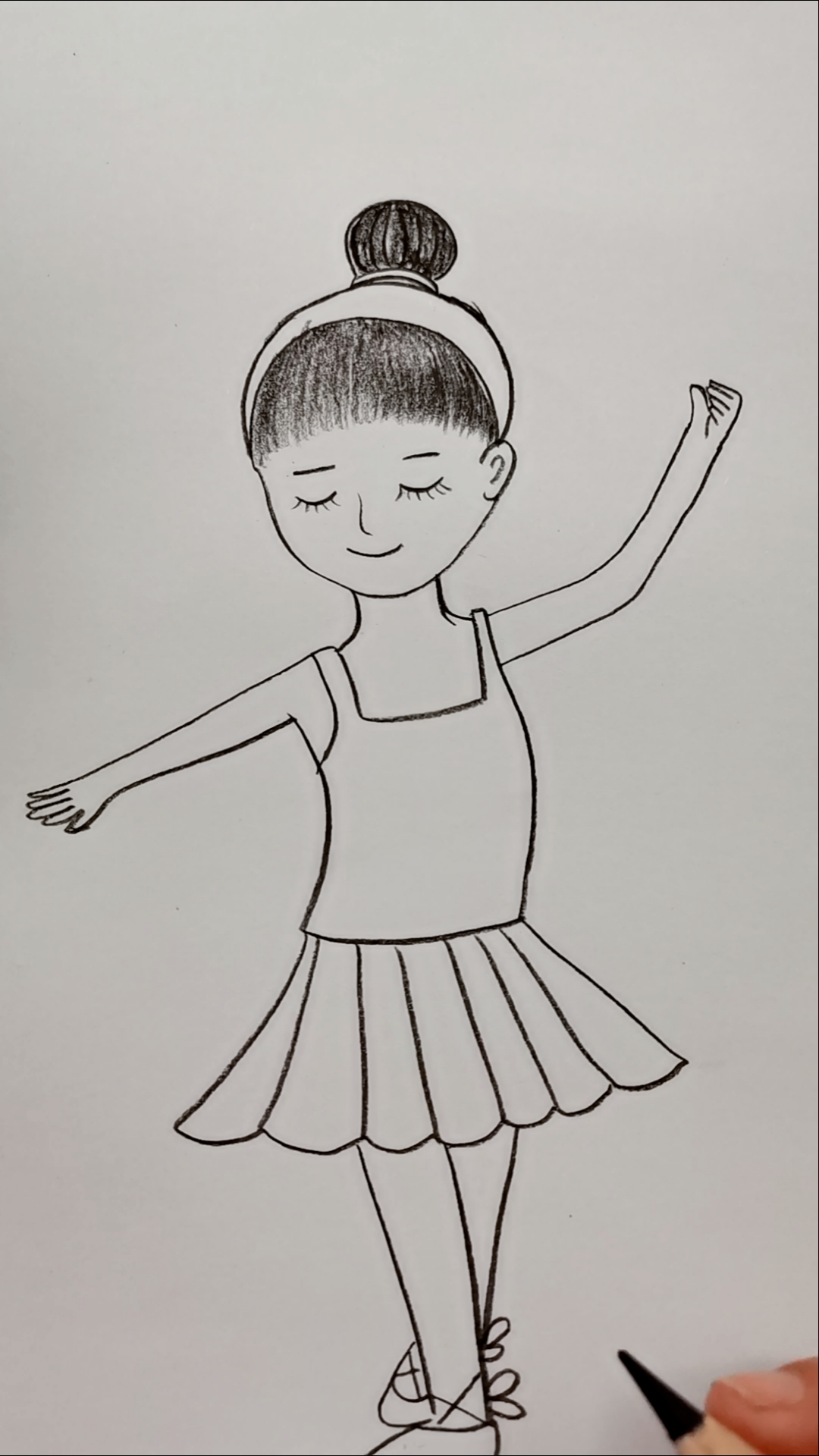 跳芭蕾简笔画 少女图片