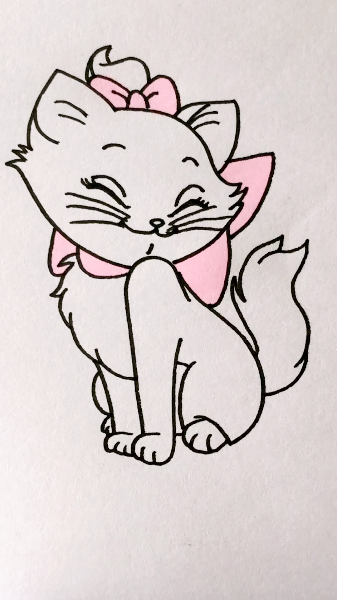 简笔画教程#卡通动物玛丽猫