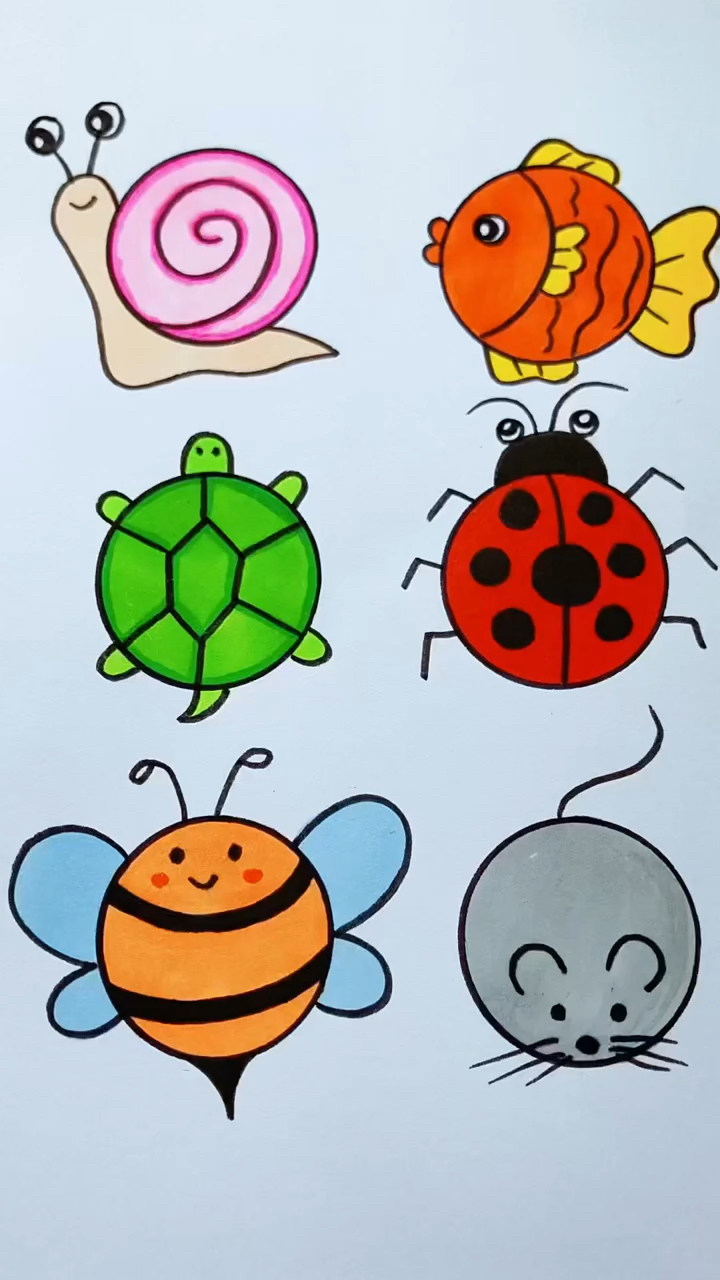 简笔画#用圆画动物