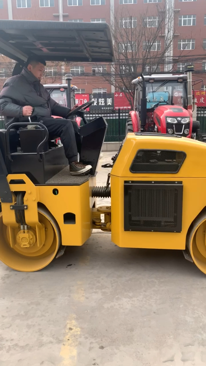 小型压路机3吨双钢轮小型压路机双驱双震小型压路机怎么开