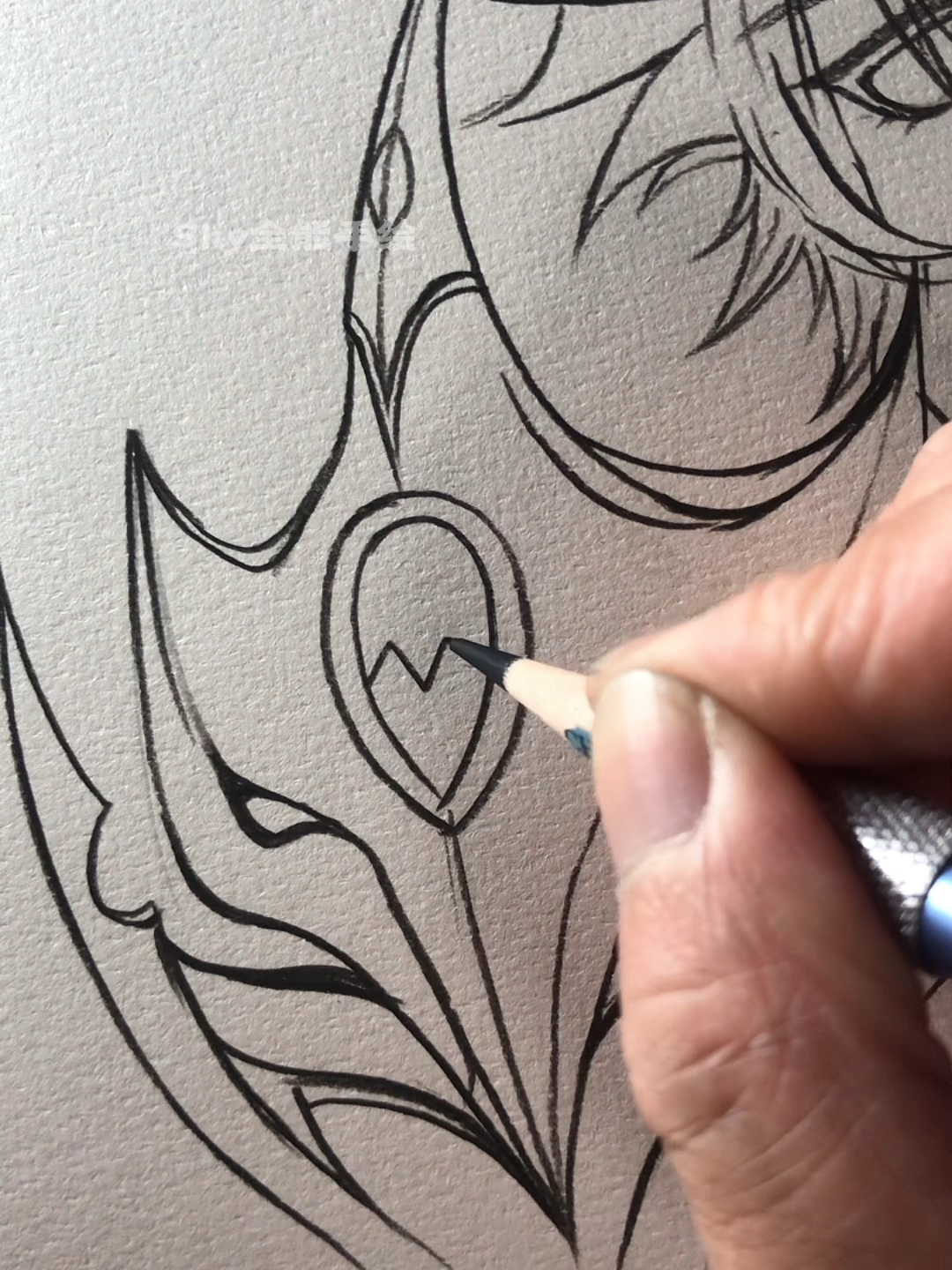 画画原来如此简单原声徒手绘画神里绫人过程技巧