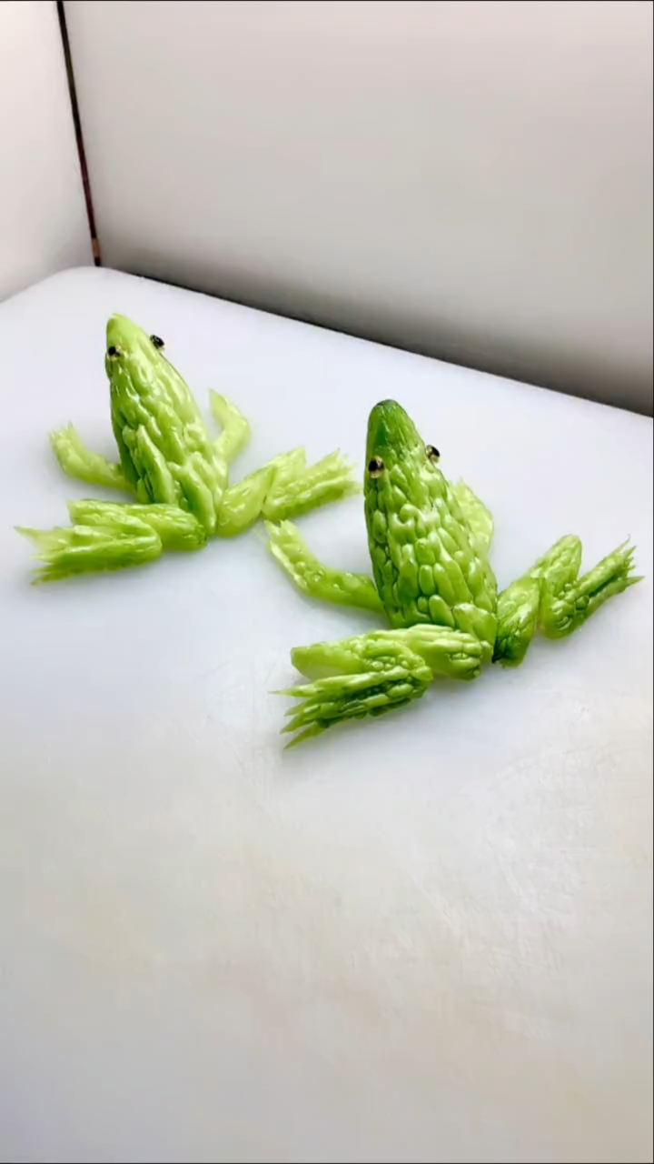 食品雕刻#苦瓜青蛙你们吃过吗?