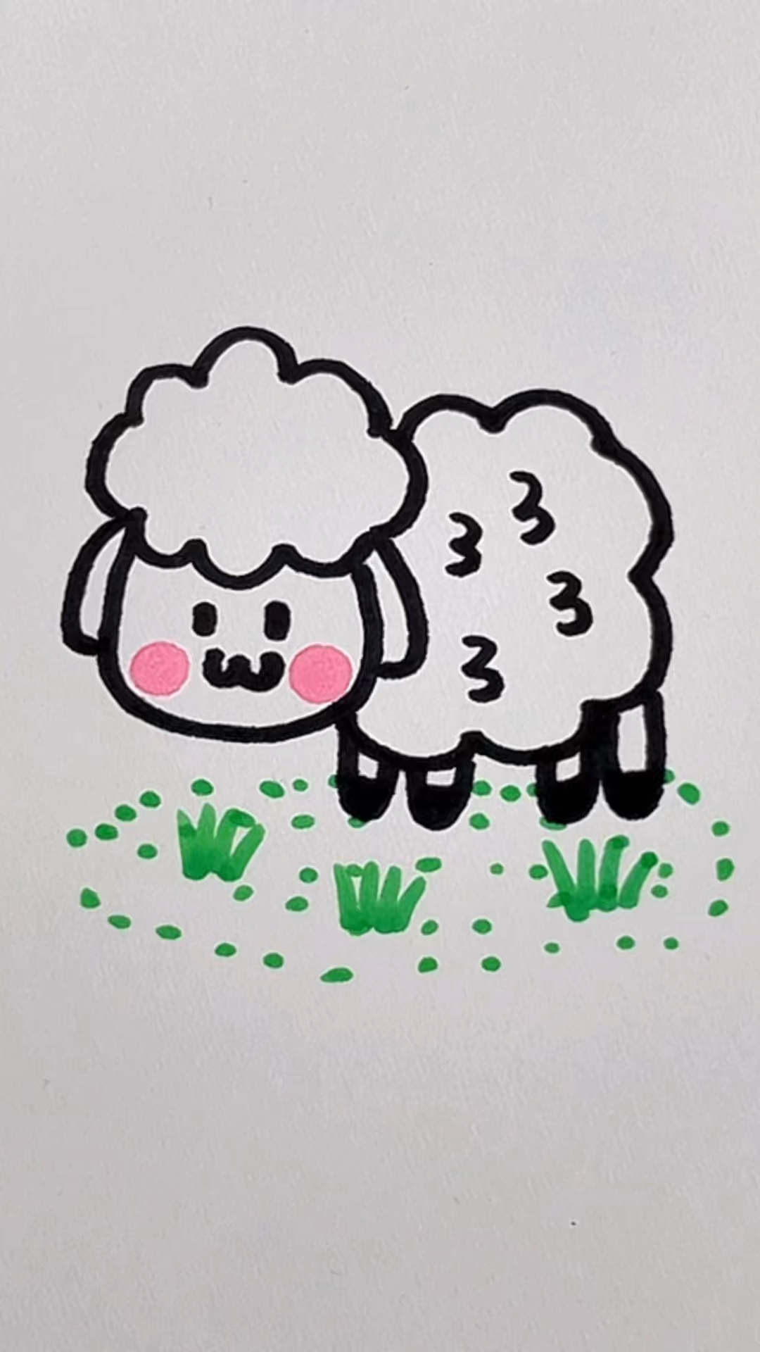 组队一起学画小羊吧一学就会简笔画育儿简笔画一起学画画育儿简笔画