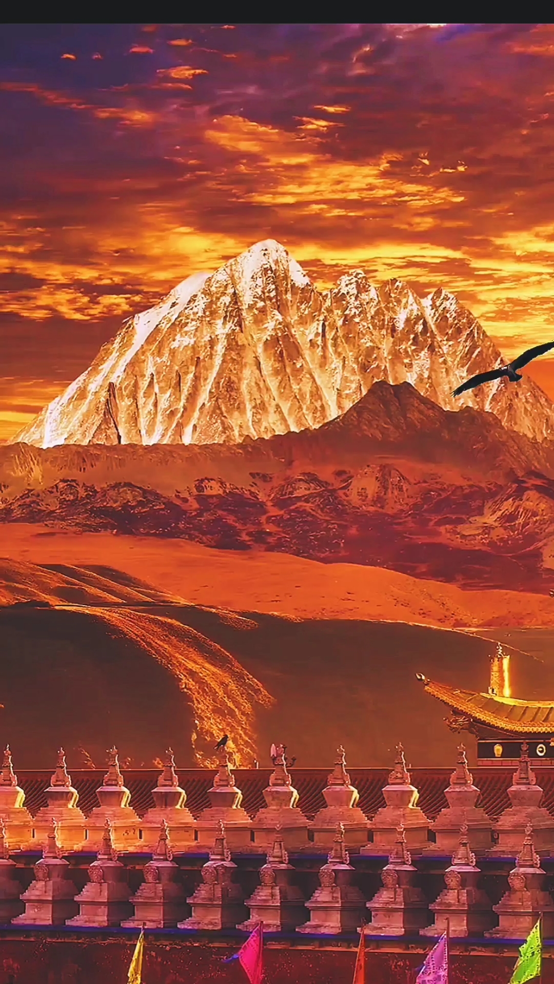 旅行#新疆奇景,日照金山.藏族朋友说十人九不遇,遇到今年好运连连