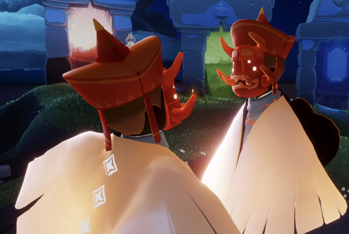 手机游戏#光遇卡卡西龙骨雨林mm小兔子齐聚一堂