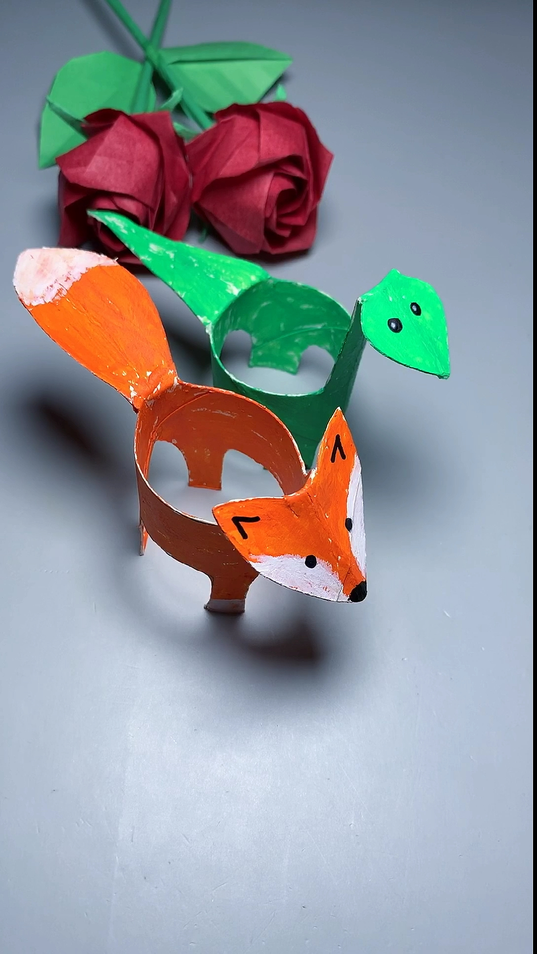 幼儿园手工#纸筒小狐狸,喜欢吗,幼儿园创意手工