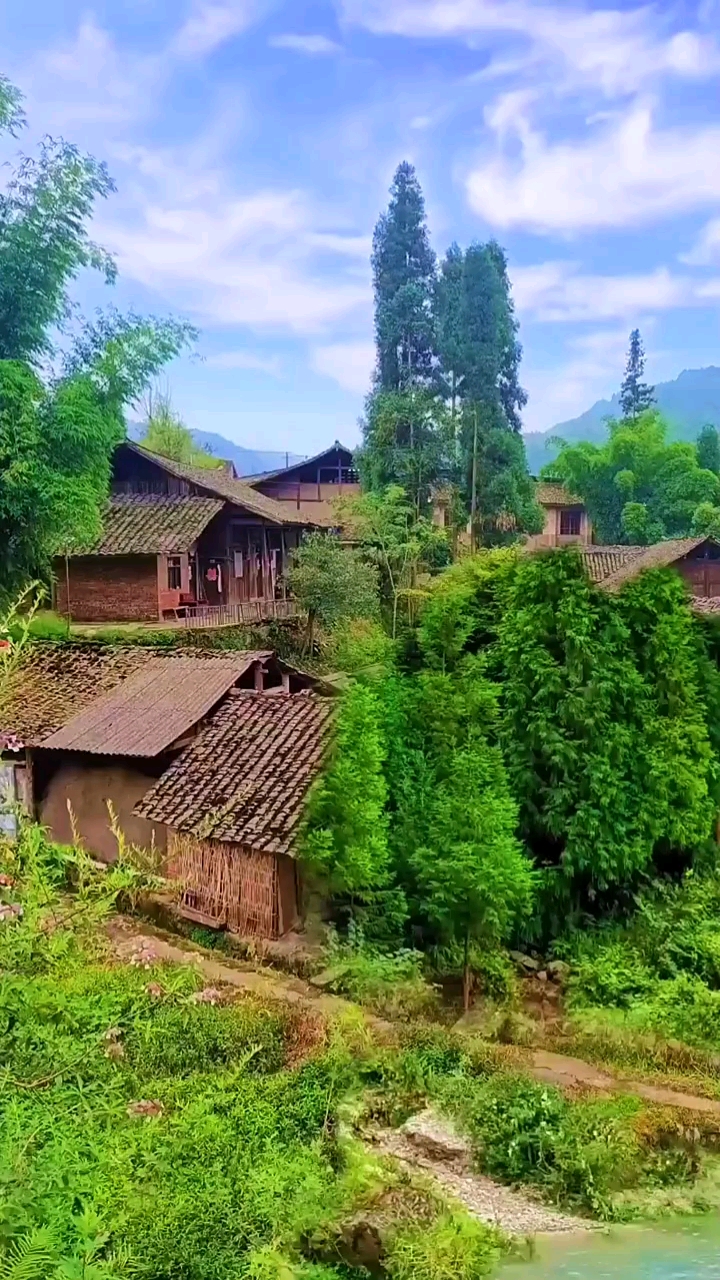 风景如画农村的老房子不管是远观还是近看都很漂亮也是童年回忆乡村