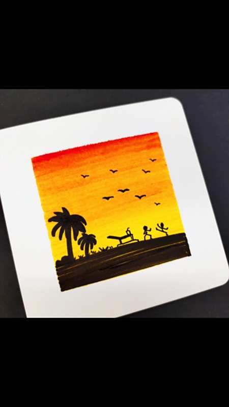 创意简笔画#一看就会的渐变装饰画快来学呀-全民小视频