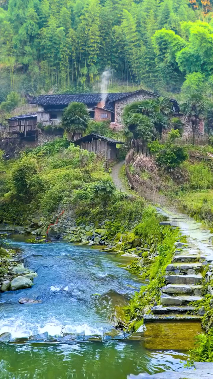 大山深处的村庄#半山深处有人家,依山傍水远繁华;无为不做俗尘事,轻
