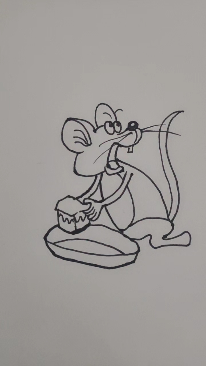 简笔画#惊讶的小老鼠简笔画