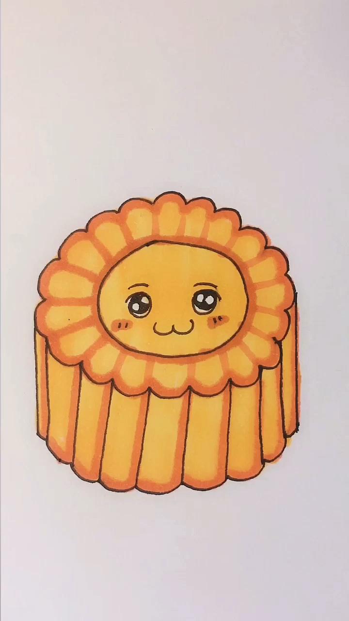 画画原来如此简单#学画月饼,你喜欢吃什么馅?