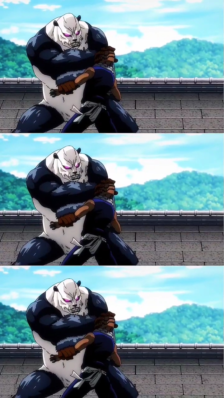 咒术回战#动漫熊猫vs究极机械丸