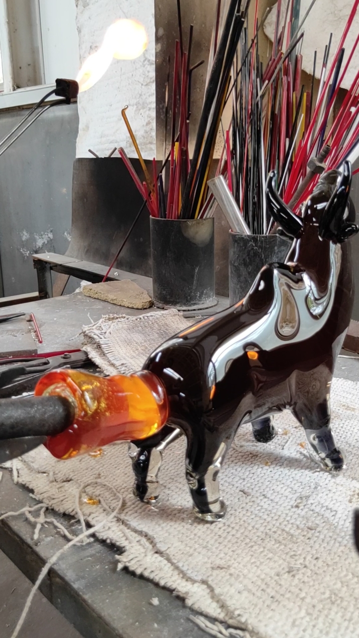 纯手工制作琉璃#拉个牛尾巴