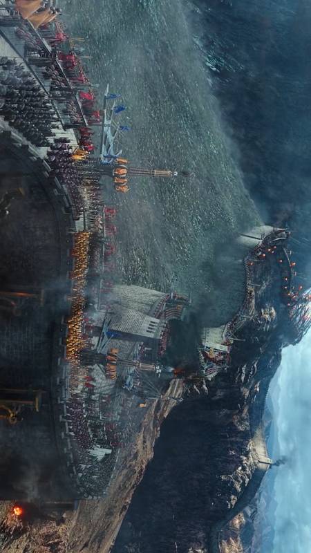 好看电影#电影《长城》冷兵器时代,火攻就是热武器,横屏观看场面太